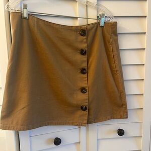 Chloe & Katie Cotton Button Mini Skirt Women's Brown Size XL